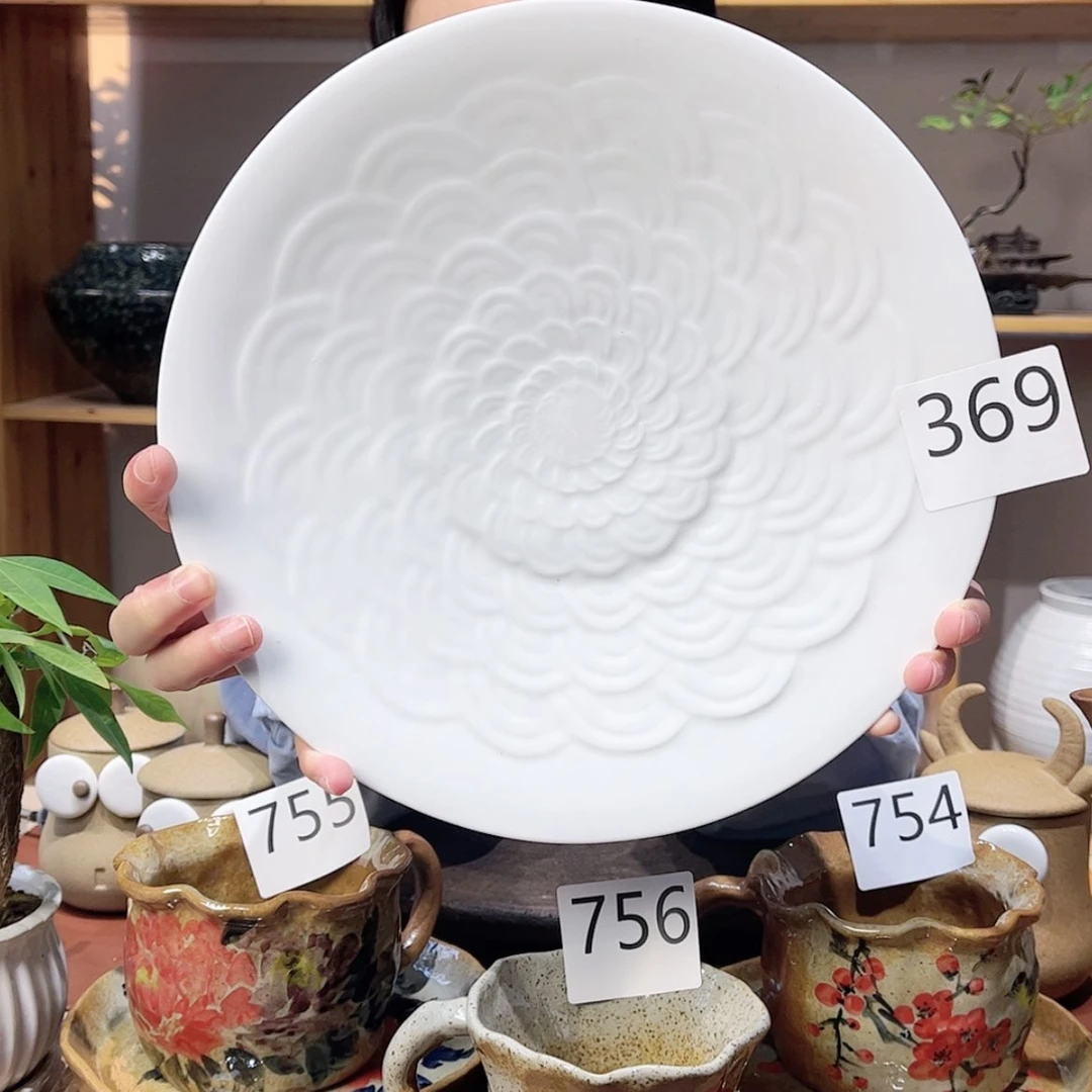 【闪购商品】陶瓷瓷片浮雕盘