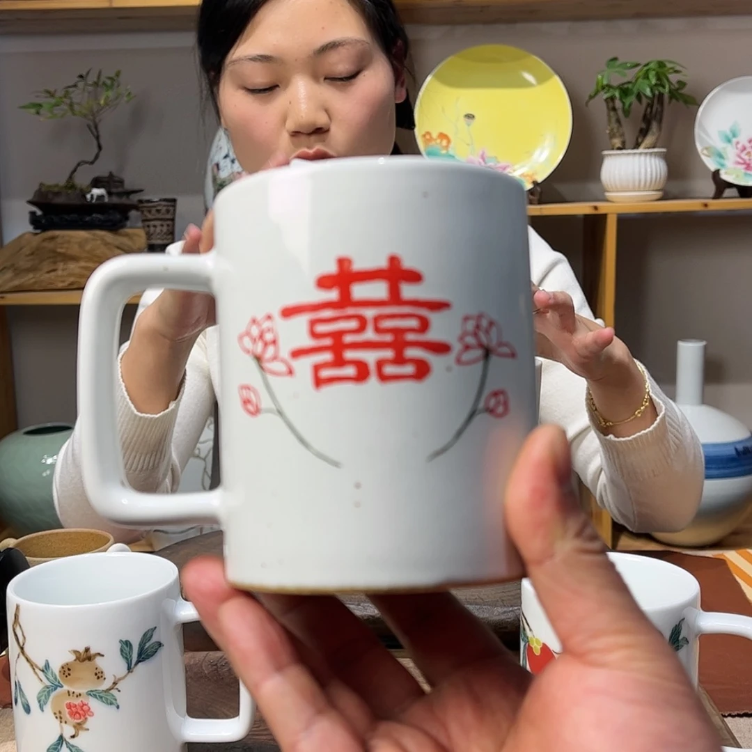 【闪购商品】陶瓷瓷片水杯434