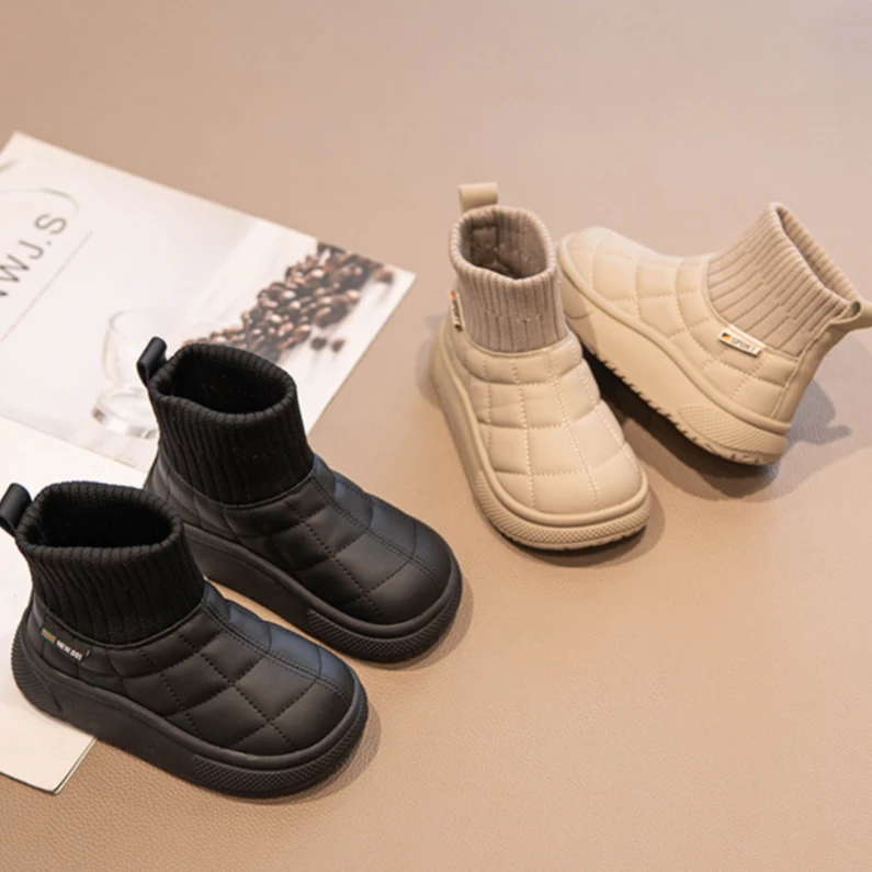 【冬款上新】男女童雪地靴2024儿童大棉鞋加绒加厚防水秋冬款鞋皮毛