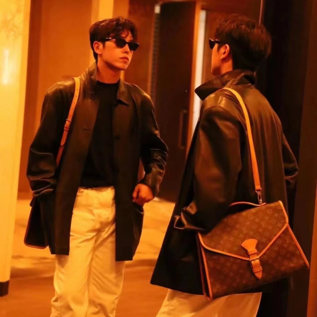 95新 LouisVuitton/路易威登 复古老花小号ivy手提公文包男士包