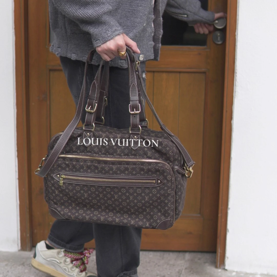 95新 LouisVuitton/路易威登 玖拾中古 棕褐色丹宁机车斜挎包男包