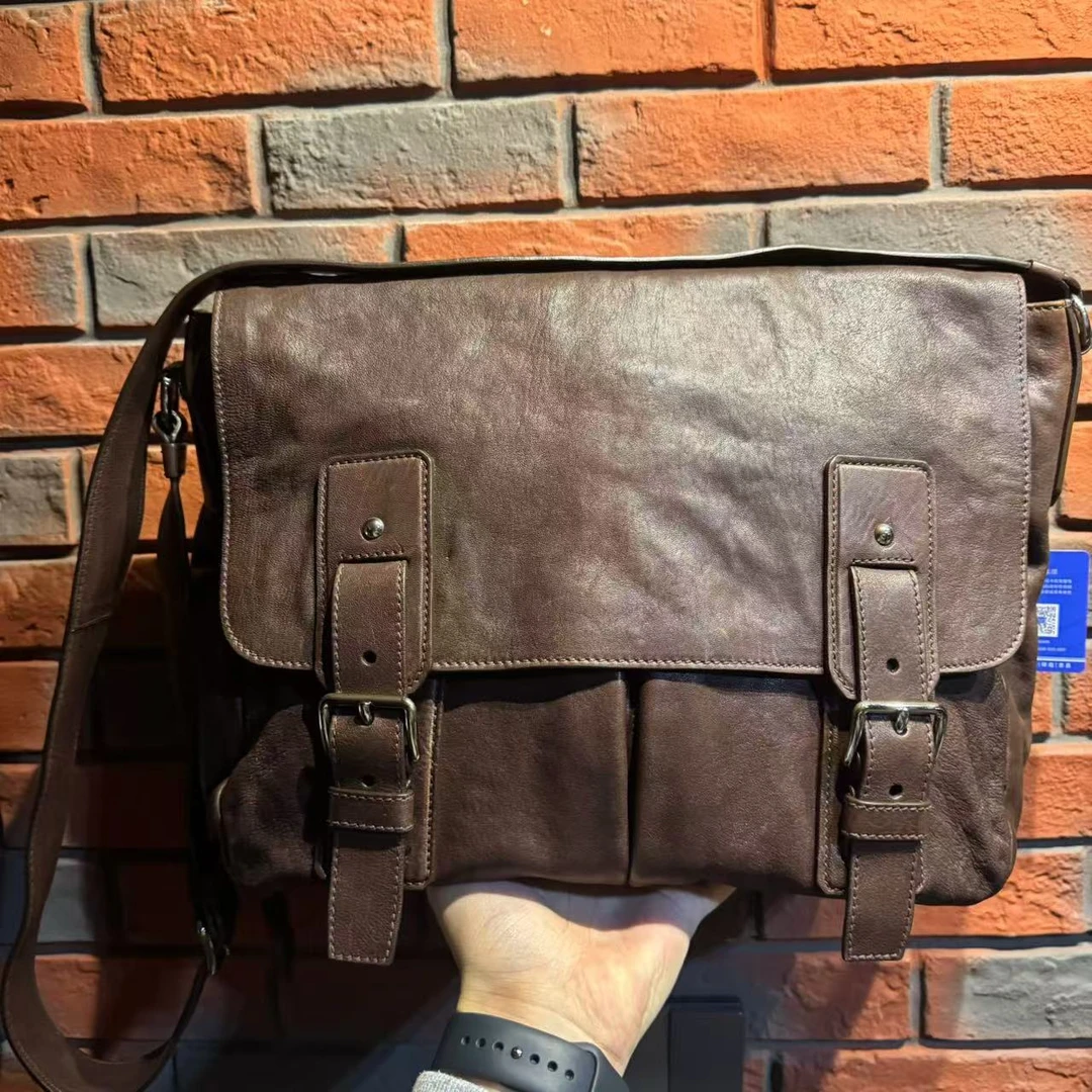 95新 Prada/普拉达 普拉达双扣邮差单肩斜挎邮差包