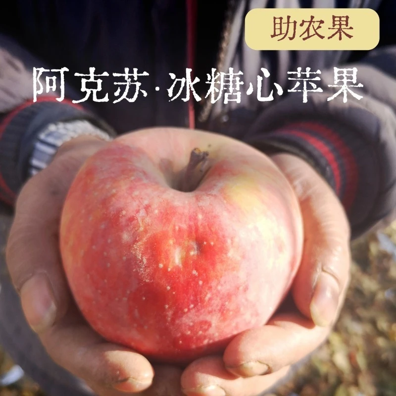 助农果-新疆阿克苏冰糖心苹果酥脆可口香甜多汁地标认证中通