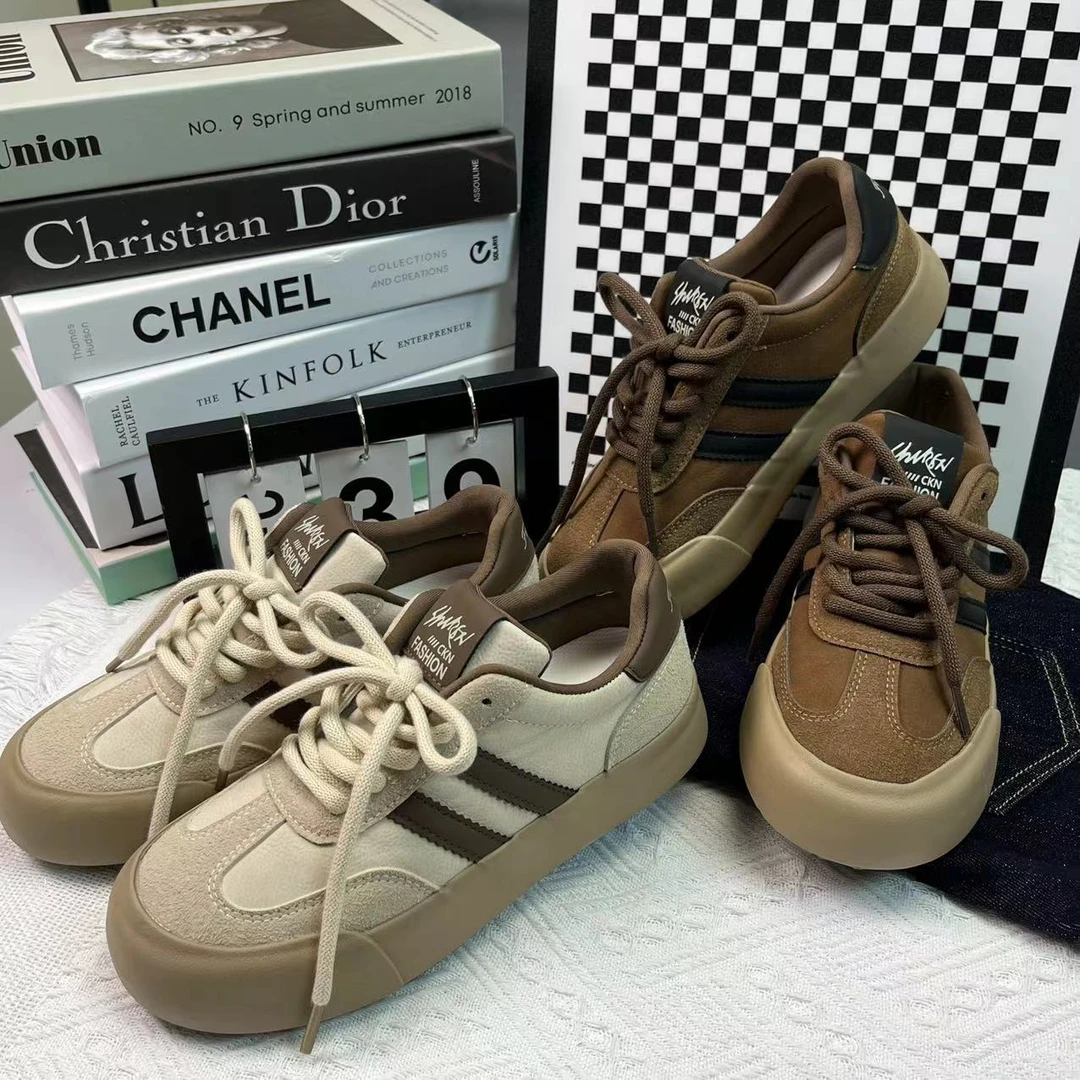 秋季2024复古百搭德训鞋潮流低帮系带女鞋时尚潮鞋运动板鞋