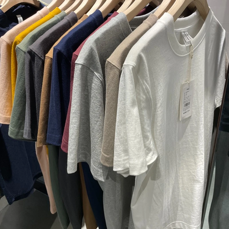 叠穿必备 高克重 经典百搭 情侣短袖T恤上衣男士纯色圆领休闲