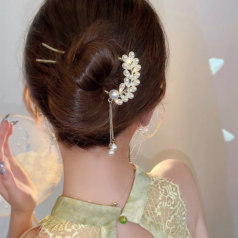 超仙气质新中式日常流苏发簪插梳盘发簪子发钗旗袍头饰女古风发饰