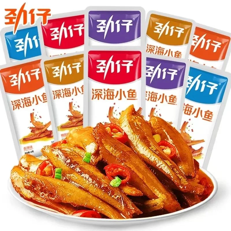 劲仔美味7g小鱼干小包装零食麻辣香辣湖南特产小吃鱼休闲食品批发