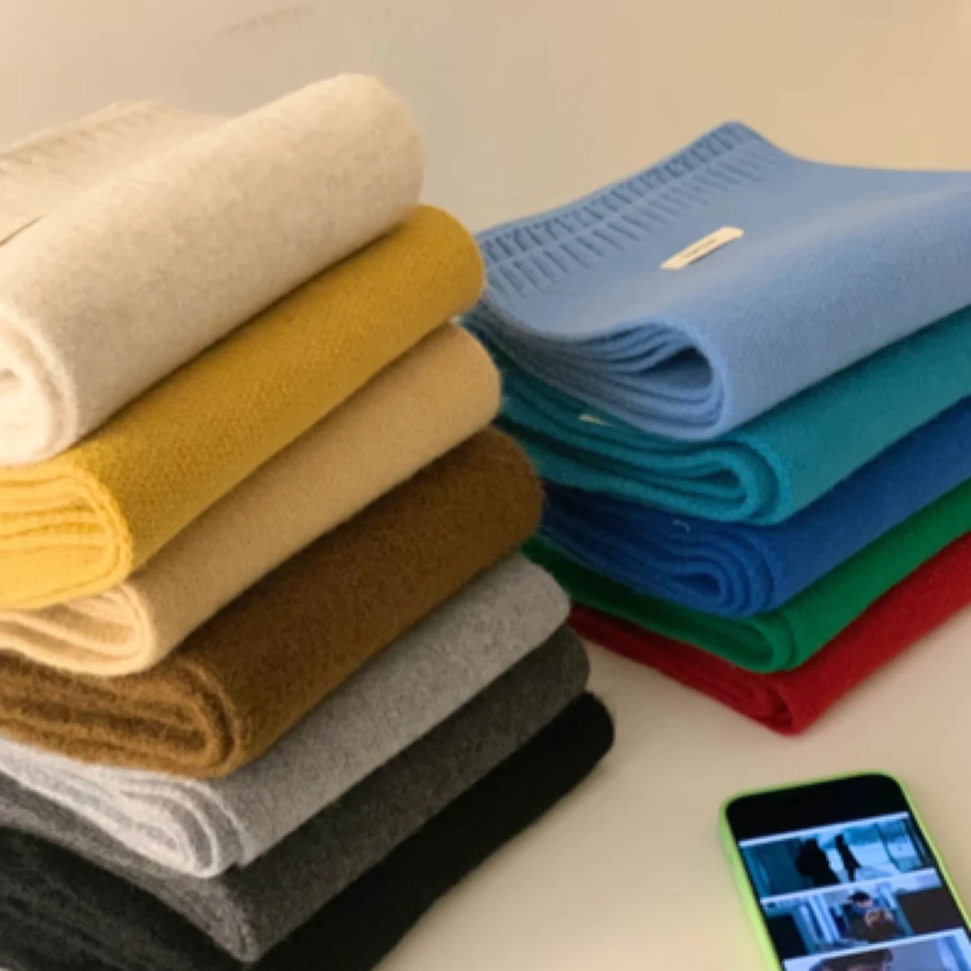 花三三甄选澳洲纯绵羊毛100%羊绒围巾男女冬季百搭纯色针织新款