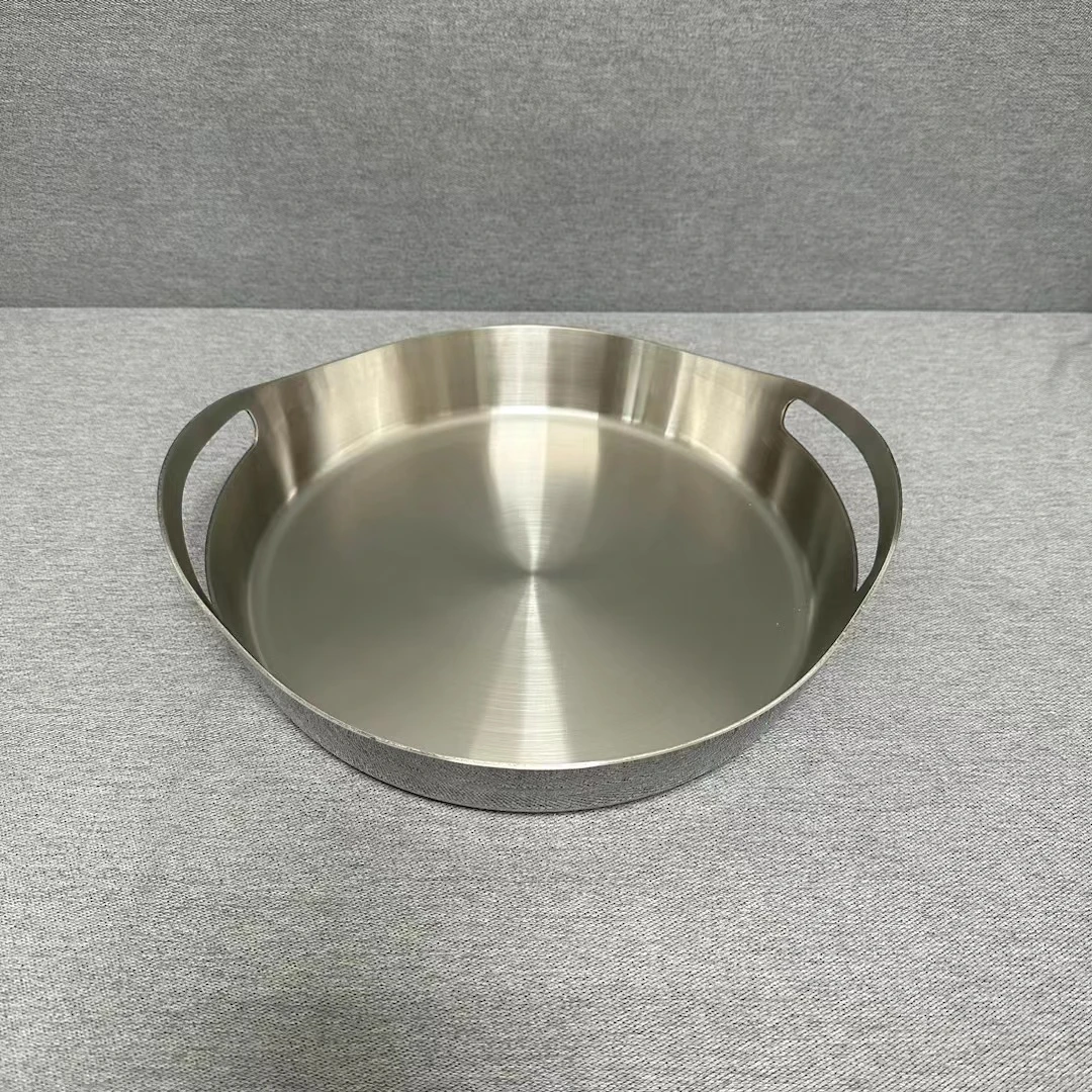 13-002 不锈钢家用盘子 带提手 27*4.5CM 重约0.87KG