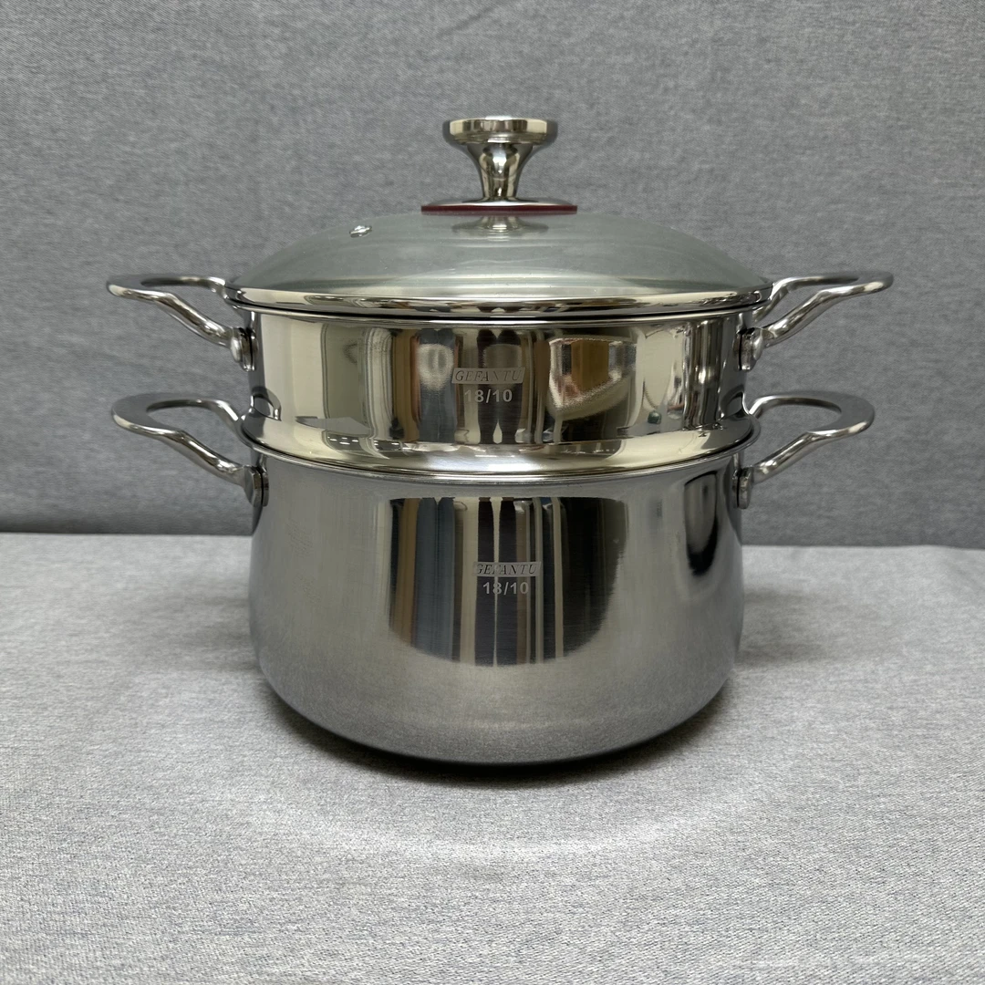 14-014 不锈钢双耳单层蒸锅 口径24CM 整锅重约2.88KG