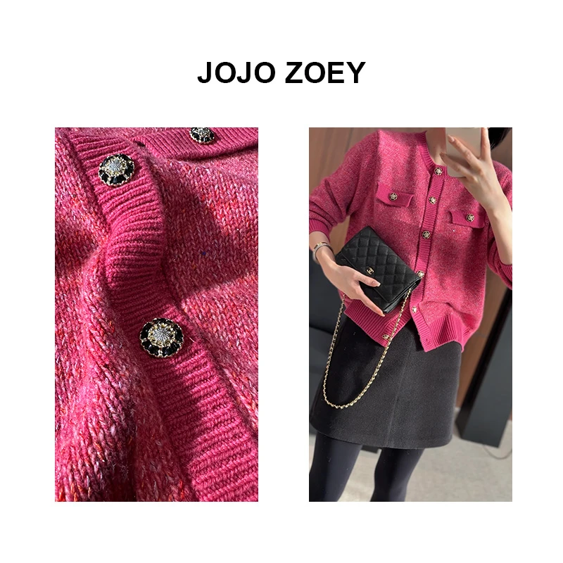 JOJO ZOEY 【清仓NO退换】繁花似锦短款秋冬毛线针织衫开衫zz-2910