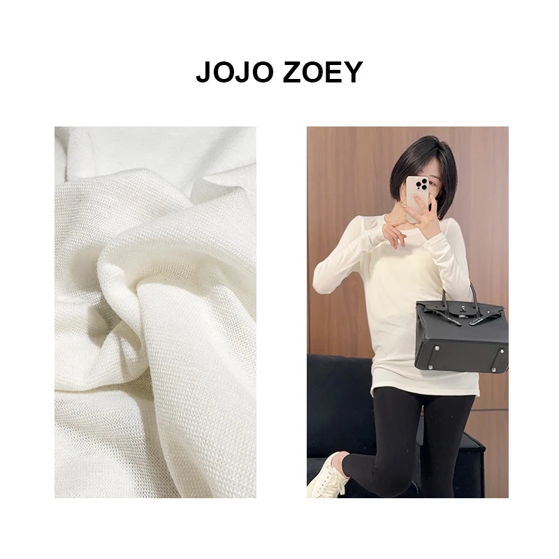 JOJO ZOEY【清仓NO退换】白色打底长袖针织衫女cx-2836