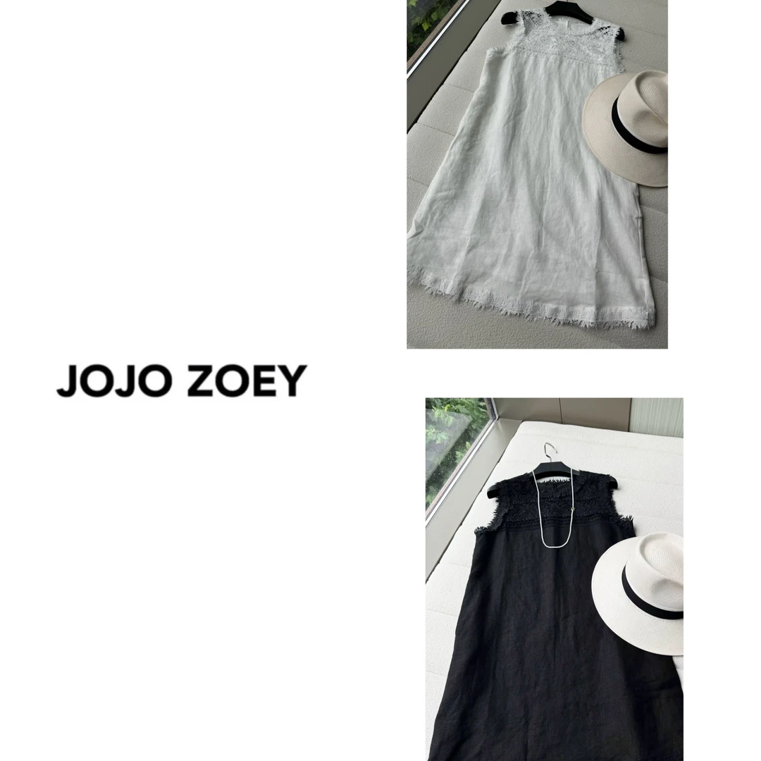 JOJO ZOEY【清仓NO退换】~亚麻连衣裙时尚简约无袖连衣裙lyq-2317