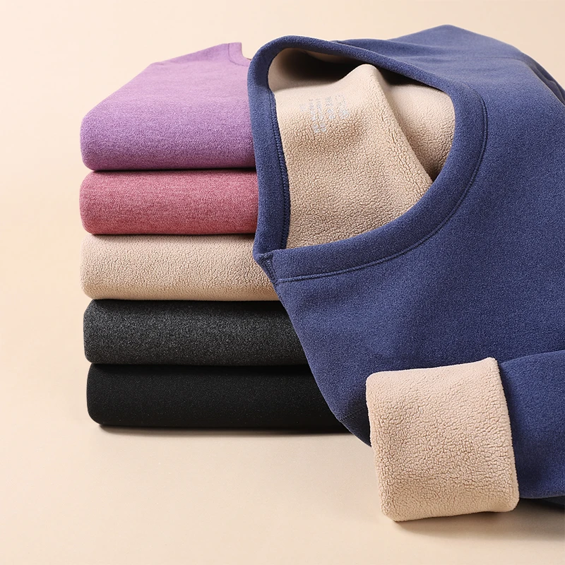 德绒保暖服德绒保暖衣套装大码紧身双面修身恒温内穿冬季防寒暖背