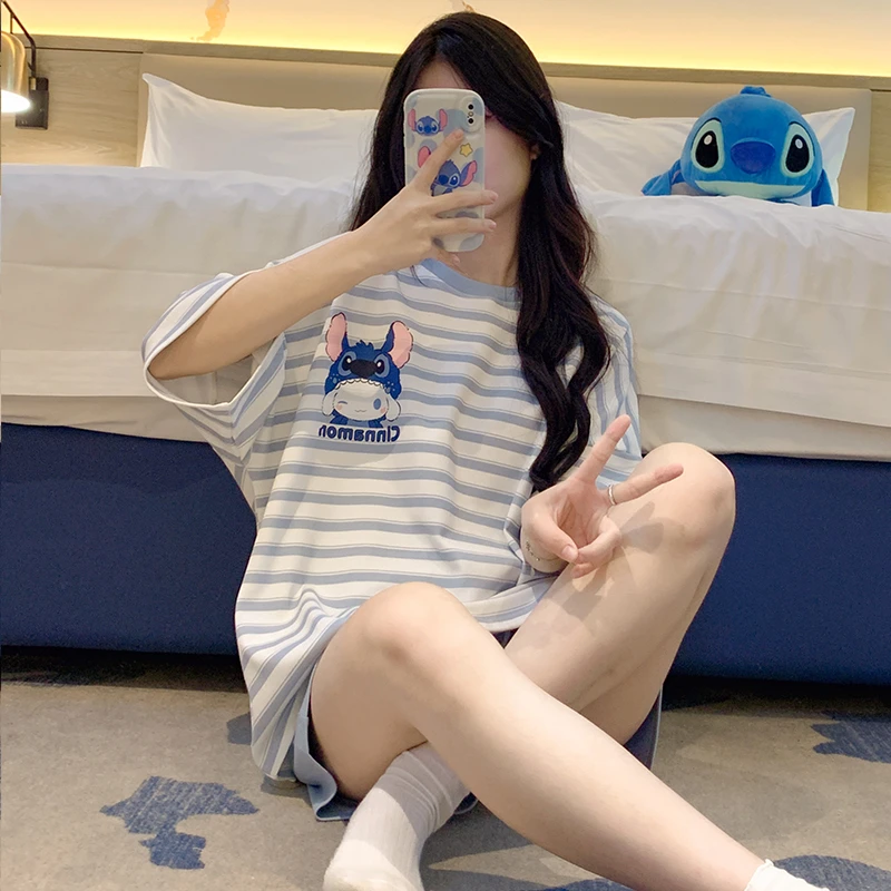 青少年大童女孩初中学生高中生大学生睡衣夏季短袖短裤休闲家居服