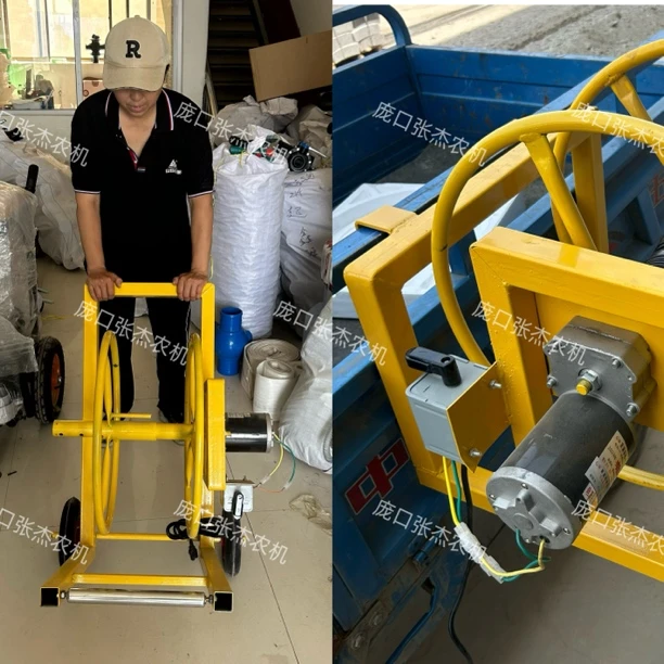 农用新款大功率电动可拆卸自动水带滴灌带收卷机收纳器加厚卷管机