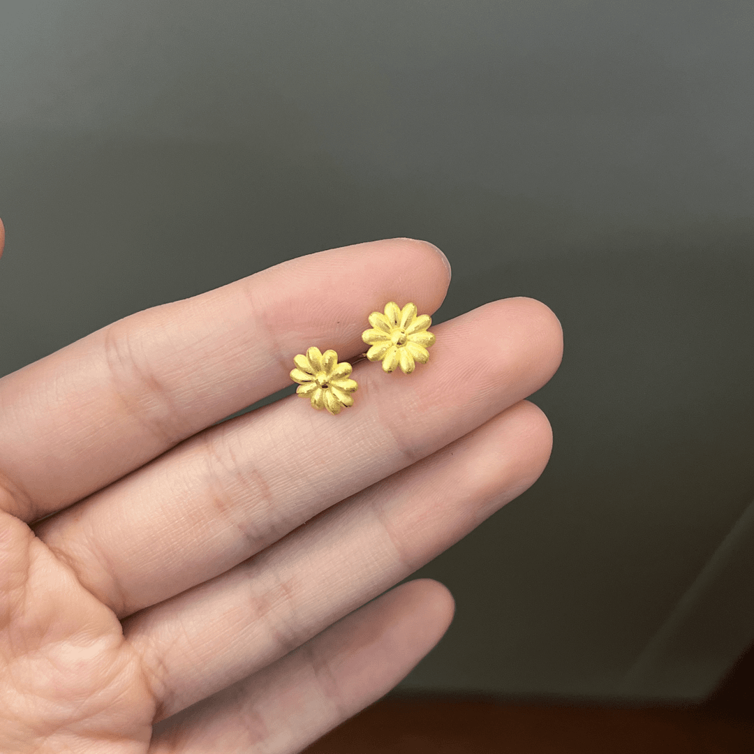 金翠缘 F 足金耳饰40-花花耳钉2.48