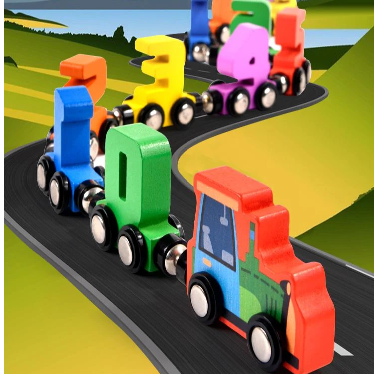 儿童玩具磁性数字小火车益智抓握03-6岁价格优惠启蒙木制积木早教