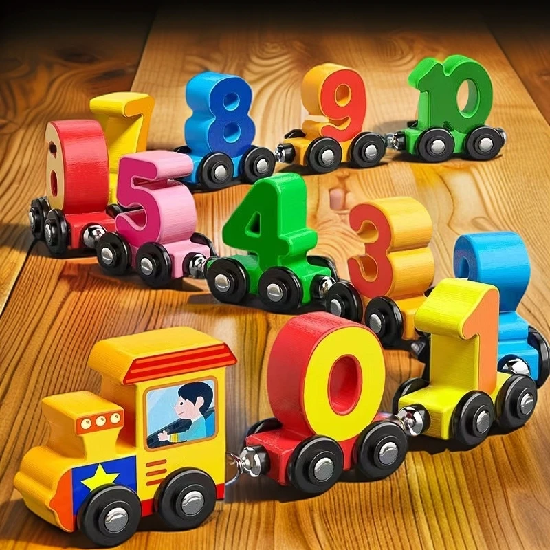磁性数字小火车七巧板抓握积木益智启蒙木制早教六一礼物孩3-6岁
