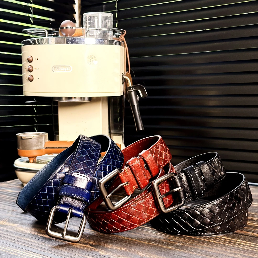 硬野真皮复古手工英伦编织皮带男士潮流