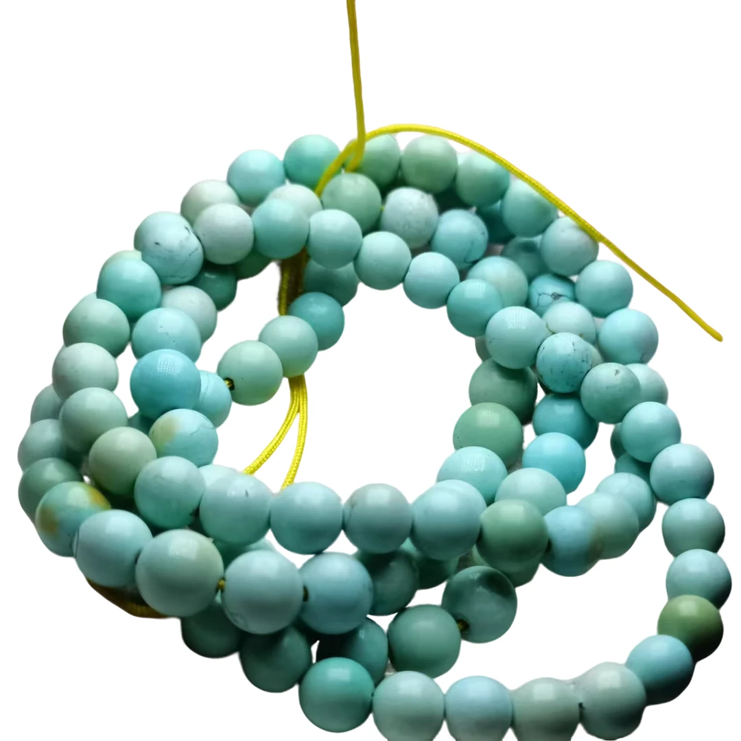 非金属仿水晶吊坠 108佛珠 瓷度好 搭配平安无事牌 随型 完美蓝绿