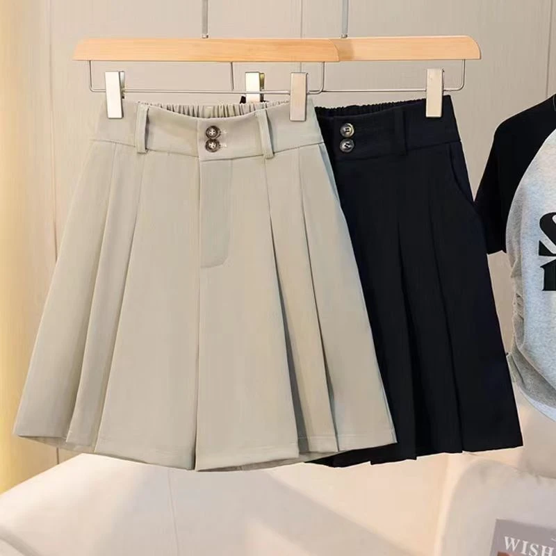 1150女夏装新款洋气显瘦热裤高腰2025新款阔腿宽松外穿西装短裤