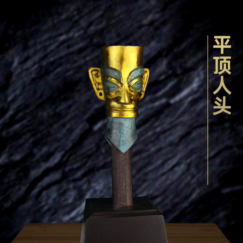源头工厂《平顶人像》全铜工艺品 家居摆件 客厅 送礼 三星堆
