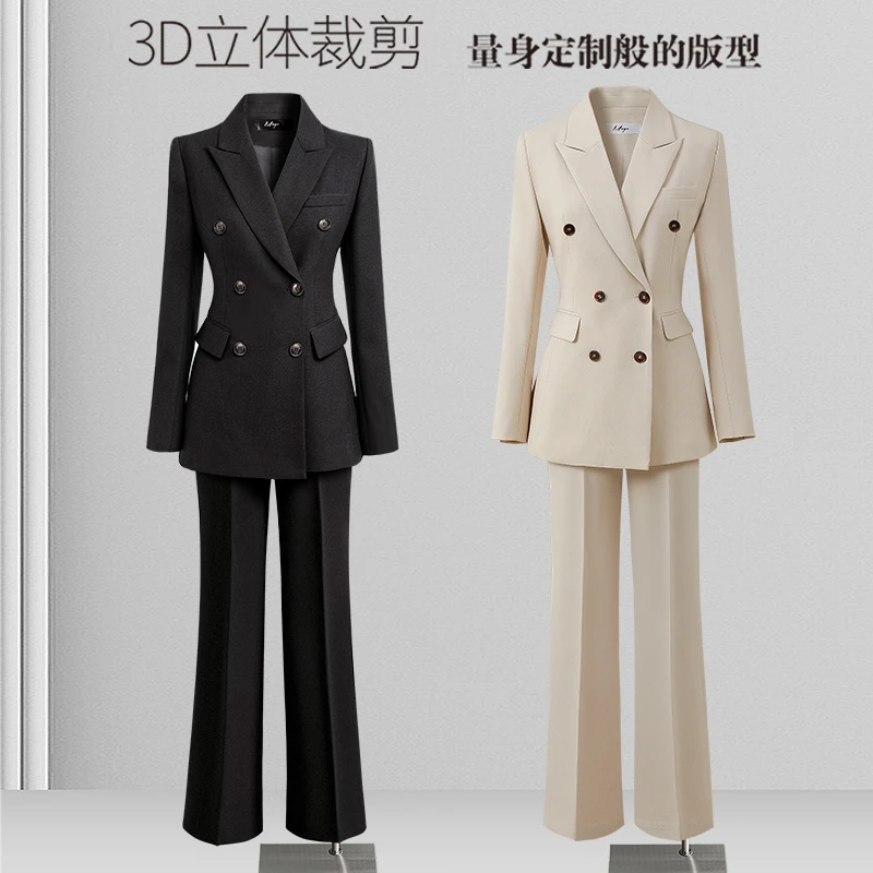 米色西装女套装2024冬新款洋气高级感职业上档次外套爆款气质西服
