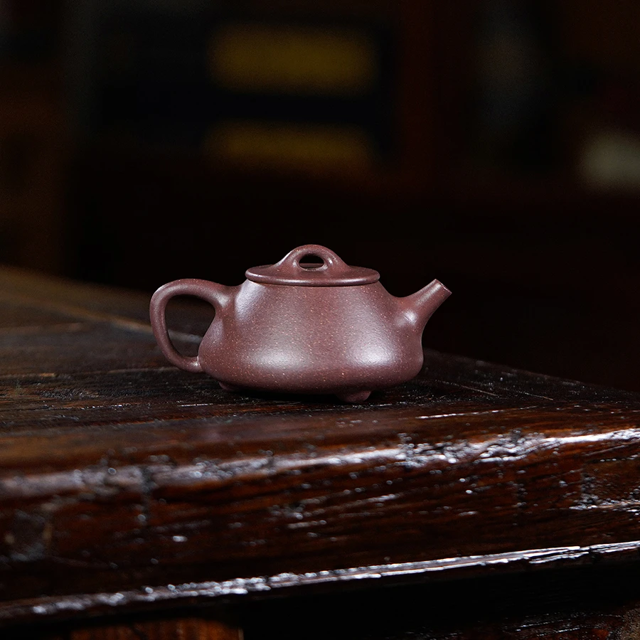 平盖石瓢（小）100cc紫玉金砂正宗宜兴纯手工原矿紫砂壶0660泡茶