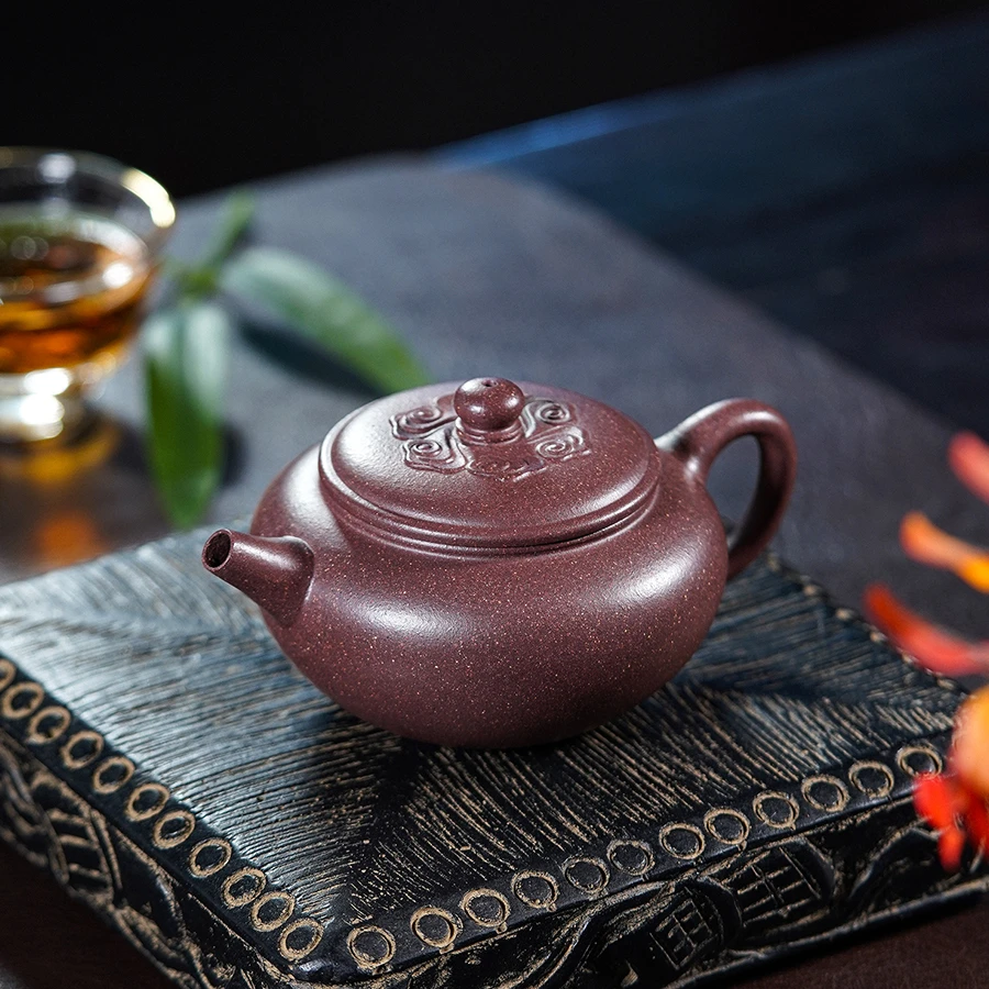 遇壶堂祥云如意160cc/紫玉金砂宜兴手工原矿紫砂壶0591小容量茶器