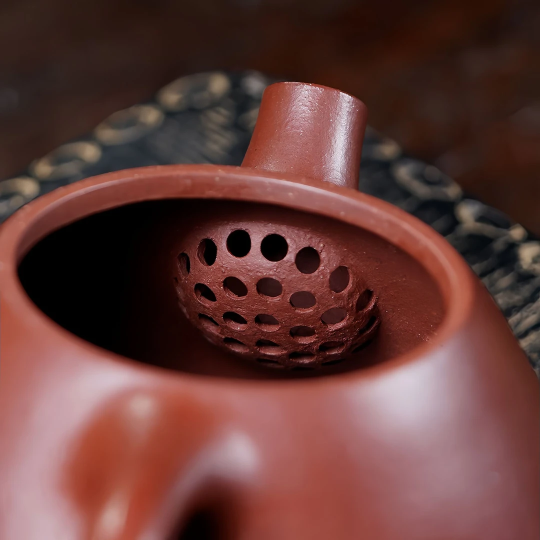 遇壶堂平盖石瓢180cc红皮龙正宗宜兴纯手工原矿紫砂壶0778泡茶壶