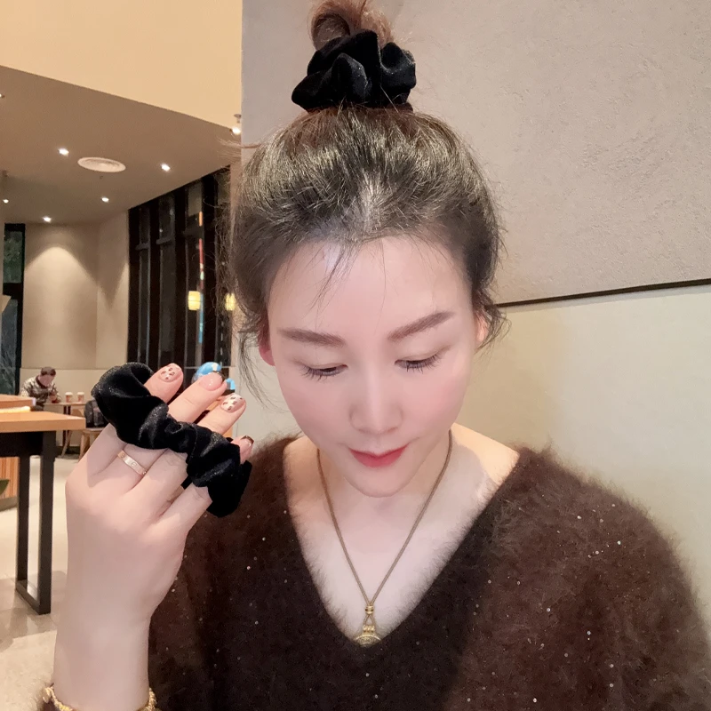 质感hen好 品质丝绒大肠圈发圈肥肠圈发绳头绳ins黑色发饰头饰女