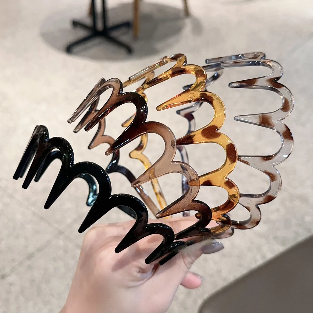 带齿碎发波浪发箍女高颅顶外出百搭洗脸专用网红发卡头箍2024新款