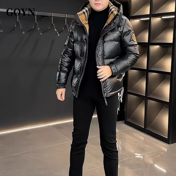 男士冬季新品保暖连帽棉衣潮流时尚男装休闲潮流外套男款装