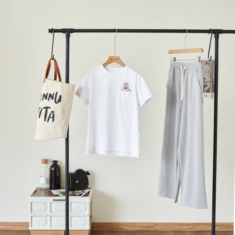 LISA.LISA特！童真猫咪！重工刺绣不透的白T恤H2102女装V236