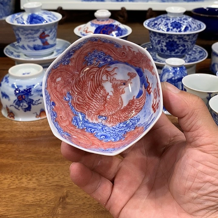自成堂柴窑青花龙凤