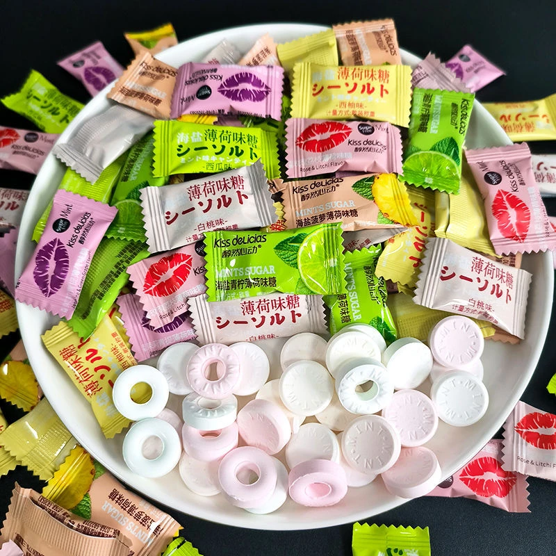 海亿kiss醇然心动青柠菠萝糖海盐接吻糖薄荷味糖清新口气糖果零食