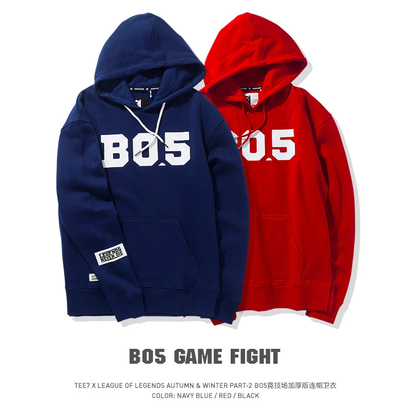 TEE7英雄联盟卫衣BO5电竞游戏LOL连帽套头外套纯棉加厚秋冬休闲