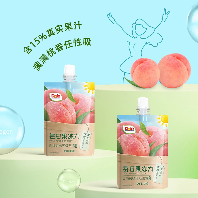 Dole都乐白桃风味果味型果冻130g*3解馋饱腹感独立方便食用