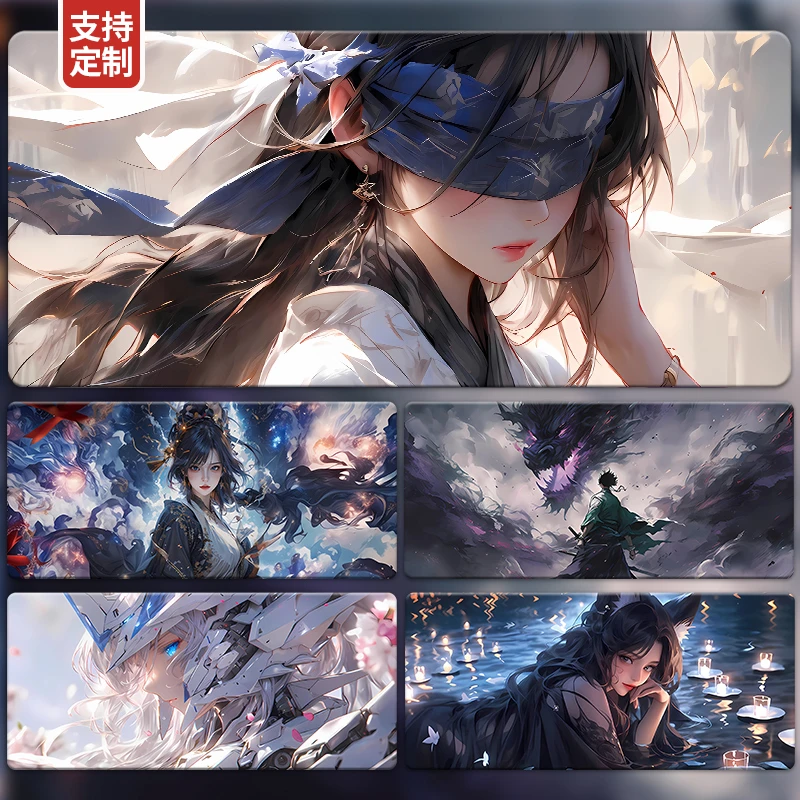 原神鼠标垫大号动漫二次元男生游戏电竞鼠标垫办公电脑键盘垫定制