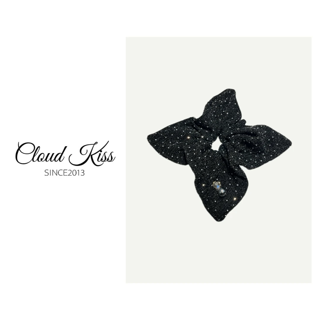 CLOUD KISS时尚气质重工闪闪满天星不规则双层珠珠马尾扎发圈F225