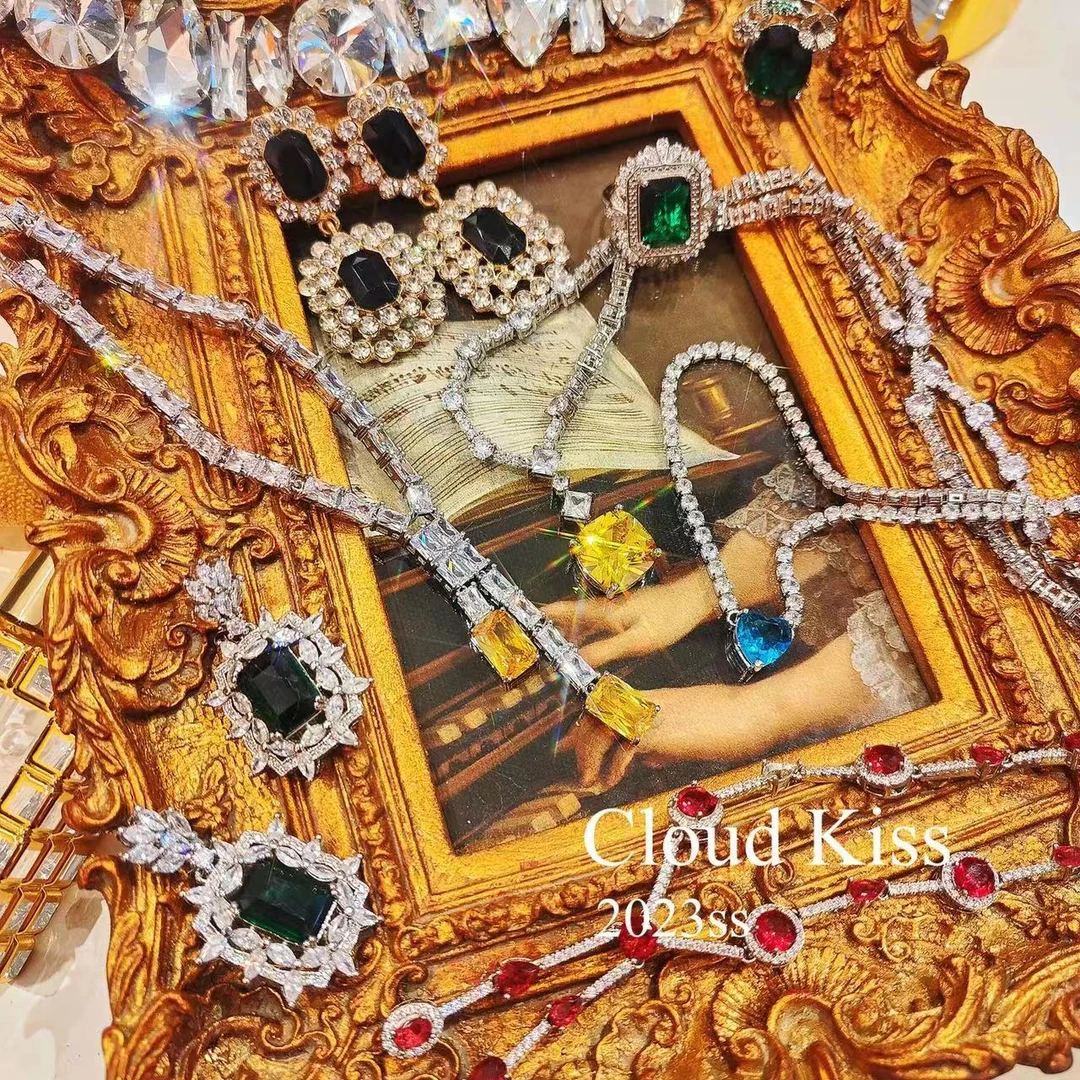 非金属合成锆石耳饰 蝴蝶结爱心高级感精致耳环BL08192