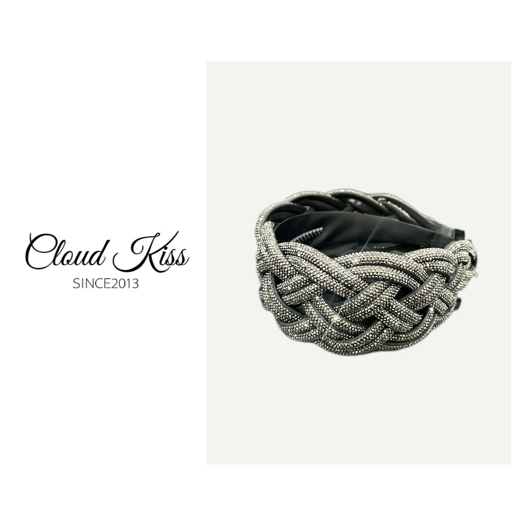 CLOUD KISS【达人专属】重工亮闪闪满天星麻花编织宽边发箍F152