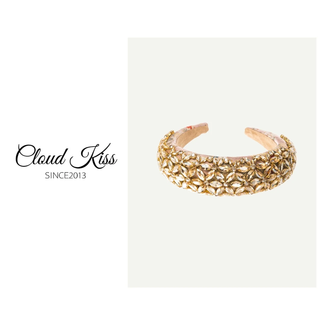 CLOUD KISS新款时尚重工闪闪满钻复古巴洛克宫廷风高颅顶发箍F119