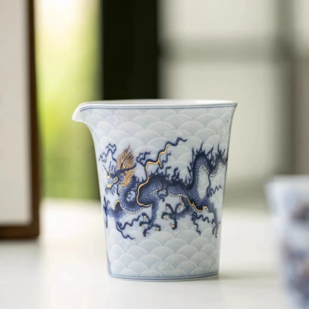 【野望茶器 】金银措影青龙纹公道杯