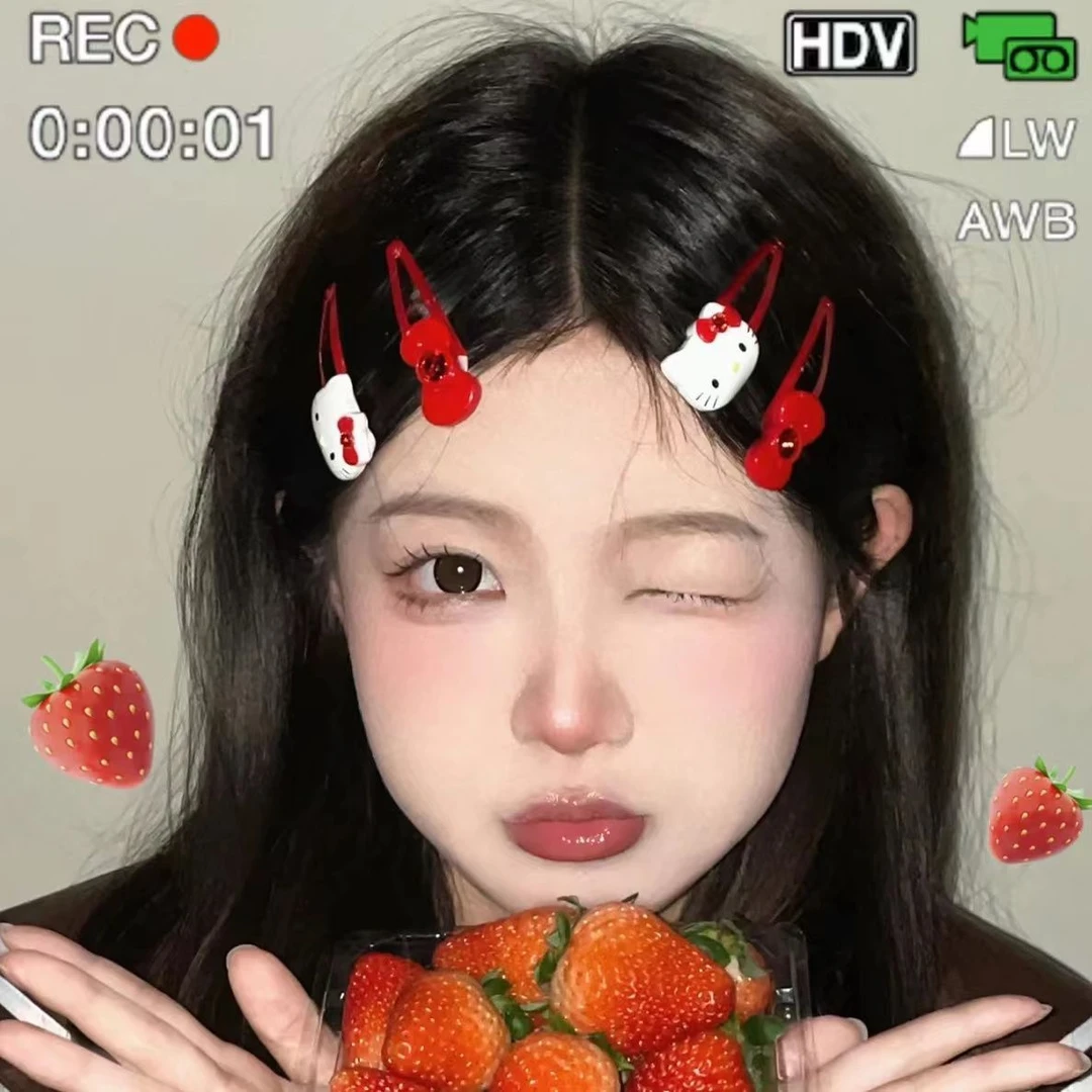Hellokitty发夹可爱甜美少女心边夹刘海夹日韩凯蒂猫发卡夹子头饰