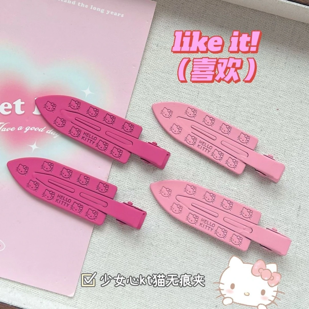 玫粉Kitty发夹甜酷辣妹y2k无痕KT刘海夹卡通可爱少女心日系侧边夹