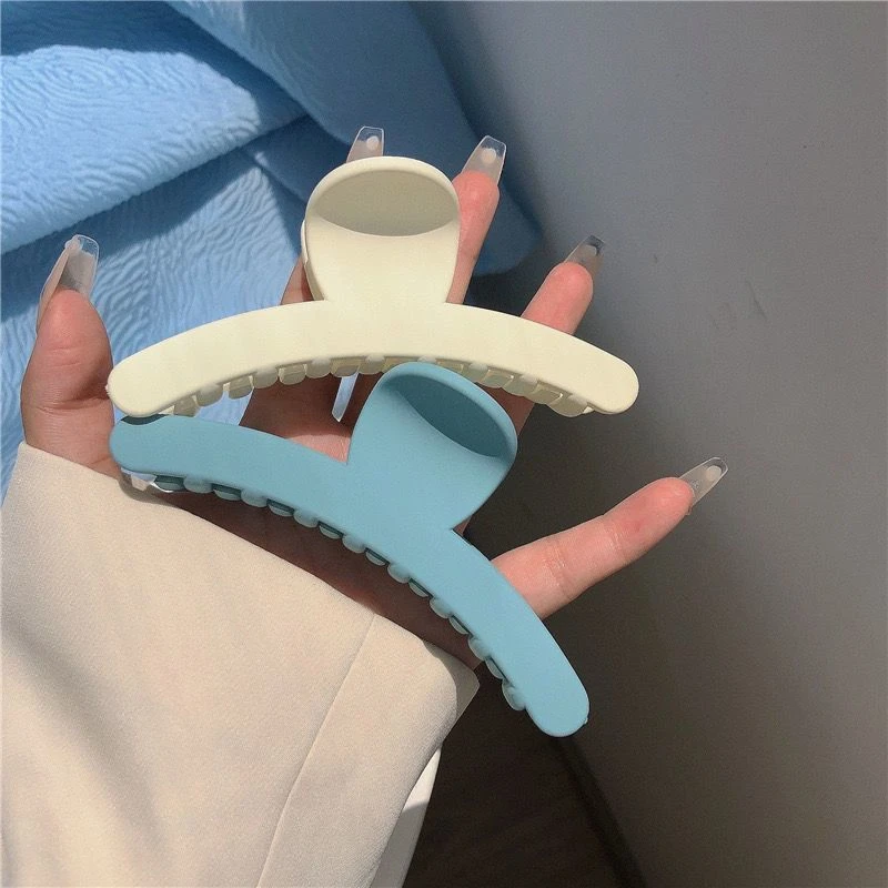 马卡龙色系磨砂新款鲨鱼夹后脑勺大号发抓夹女发量多网红发夹发饰