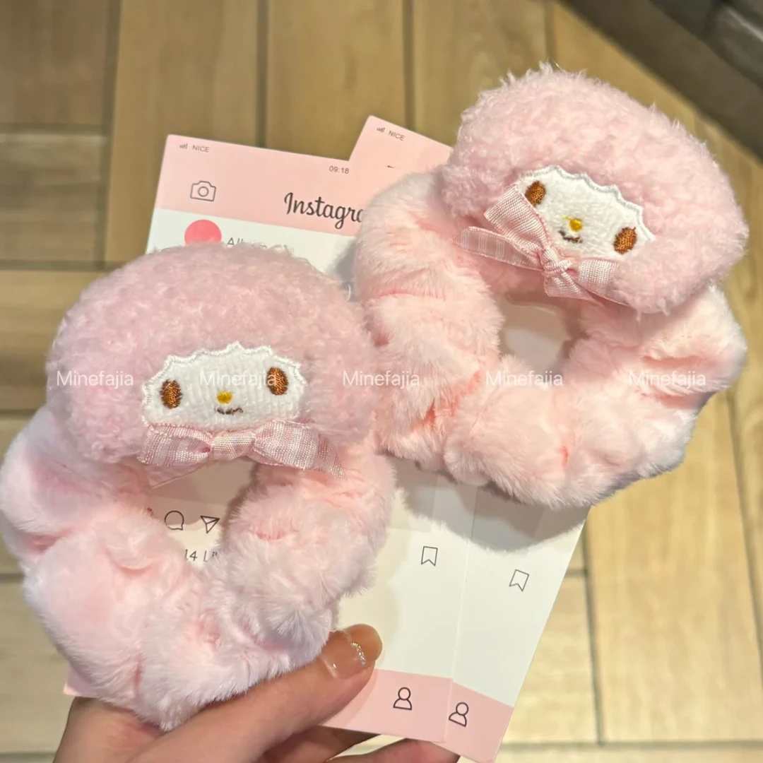 少女心可爱卡通piano小羊粉嫩毛绒大肠发圈学生软萌发绳发饰头绳