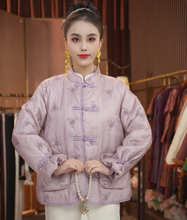 《山空春芜-外套》国风重工刺绣提花加厚外套